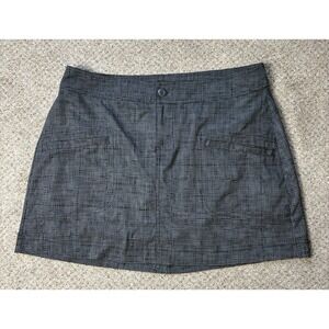 prAna Women's Athletic Skort Size 4 Geometric Pattern Gray Stretch Pockets